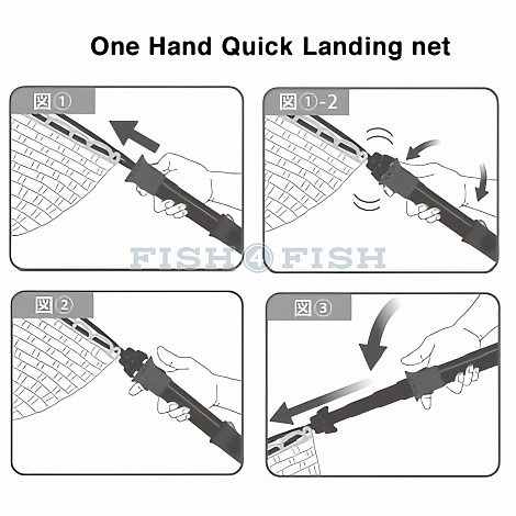 Подсачек DaiichiSeiko Light Game Rubber Landing Net 30-330R 3,30м