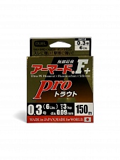 Плетеный шнур DUEL ARMORED F+PRO TROUT 150m 0.3PE (0.09 mm) 6Lbs FRESH ORANGE JUICE