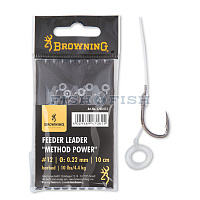 Крючки с поводками BROWNING с крепежом для пелетса Feeder Leader Method Power Pellet Band