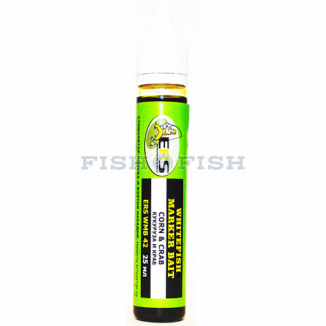 Маркер насадки для ловли белой рыбы Whitefish marker bait WMB 42 CORN & CRAB (Кукуруза и Краб) 25 мл. ERS
